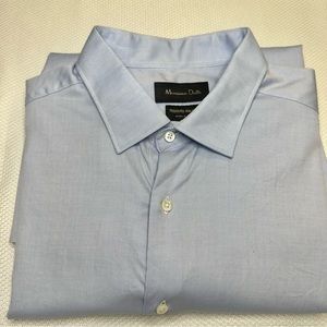 Massimo Dutti Slim Fit Sky Blue Cotton Shirt Sz17